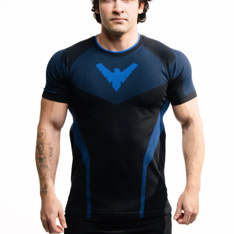 DC Comics Nightwing Limited Edition Men MMA Fitness Training Short Sleeve Adult Plus Size Quick-Drying Breathable Sports T-Shirt
